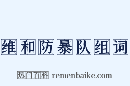 维和防暴队组词是什么意思的图片